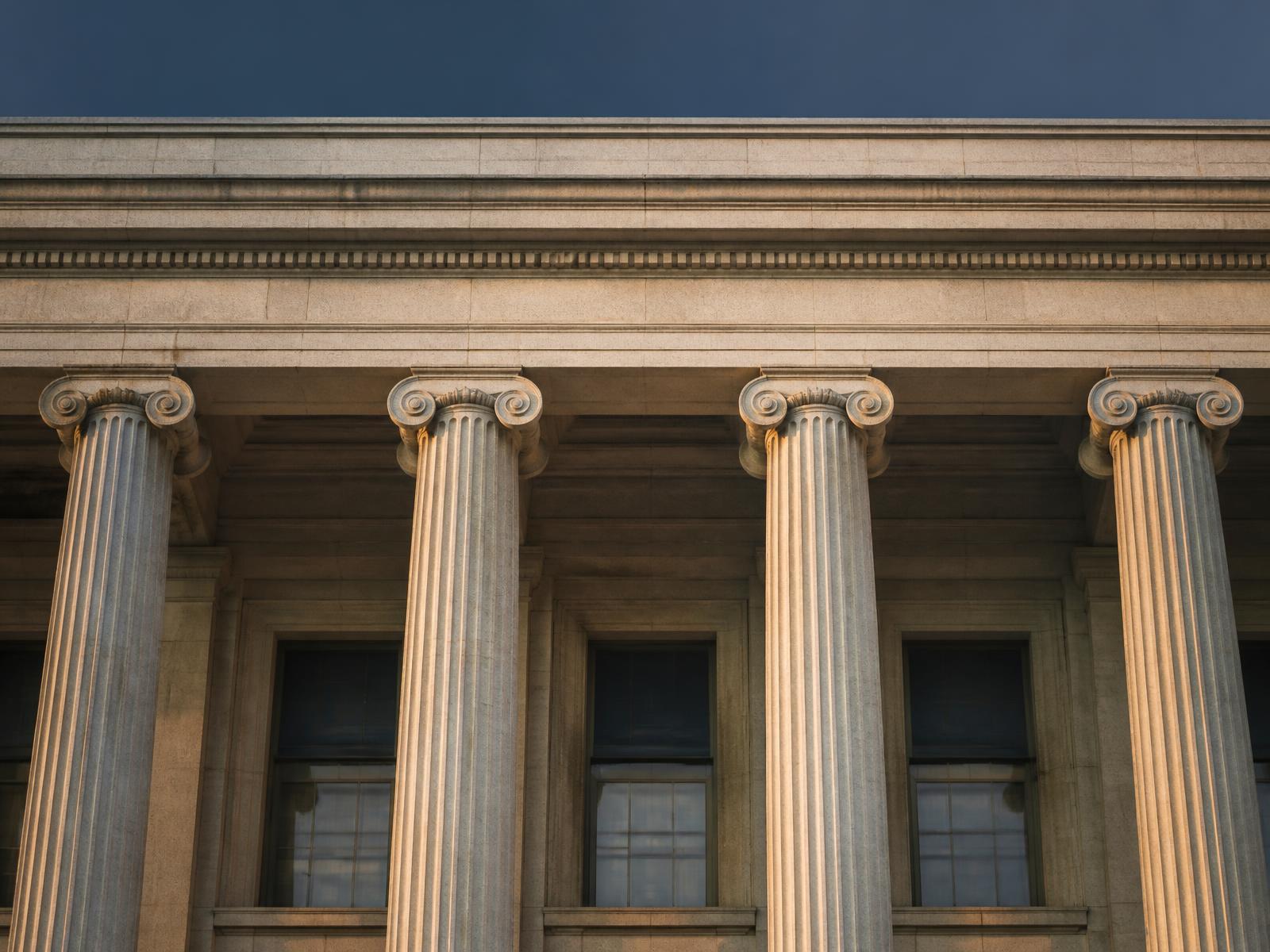 Classical courthouse columns