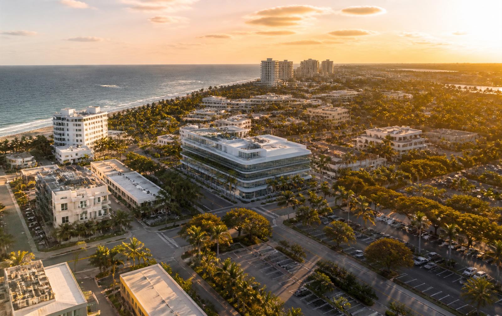 Aerial view of a Florida coastal city